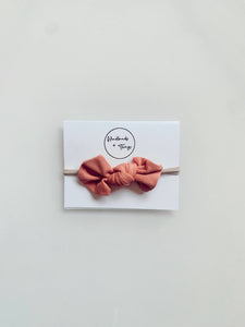 Mini Bow Headband - Peach