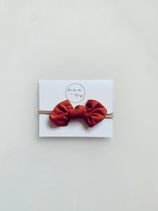 Mini Bow Headband - Terracotta