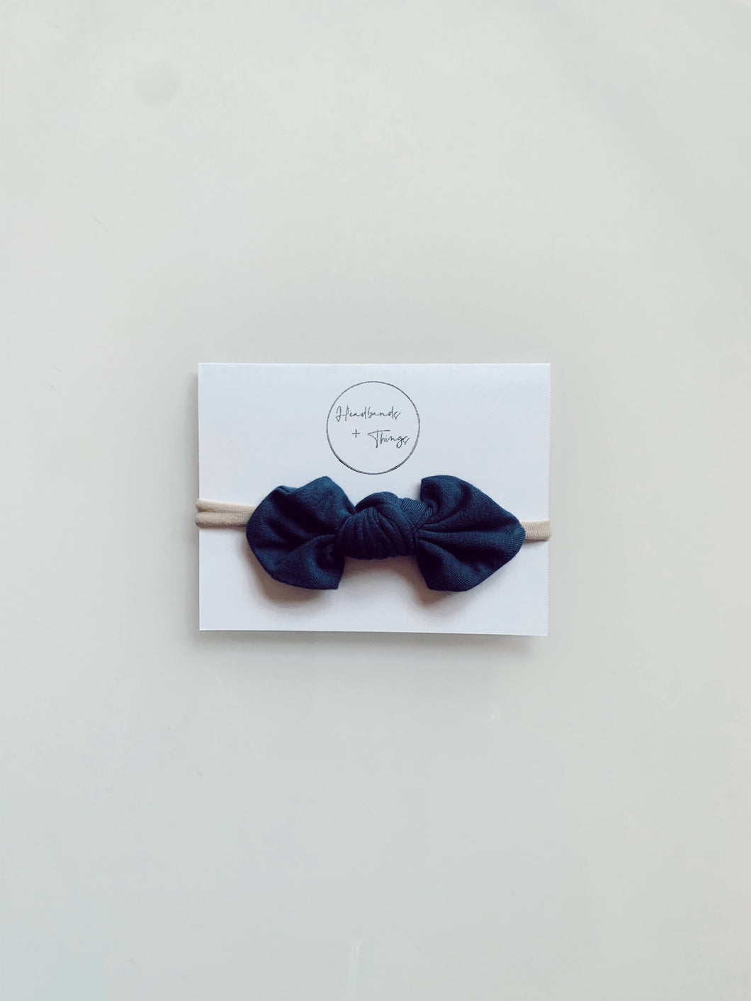 Mini Bow Headband - Navy