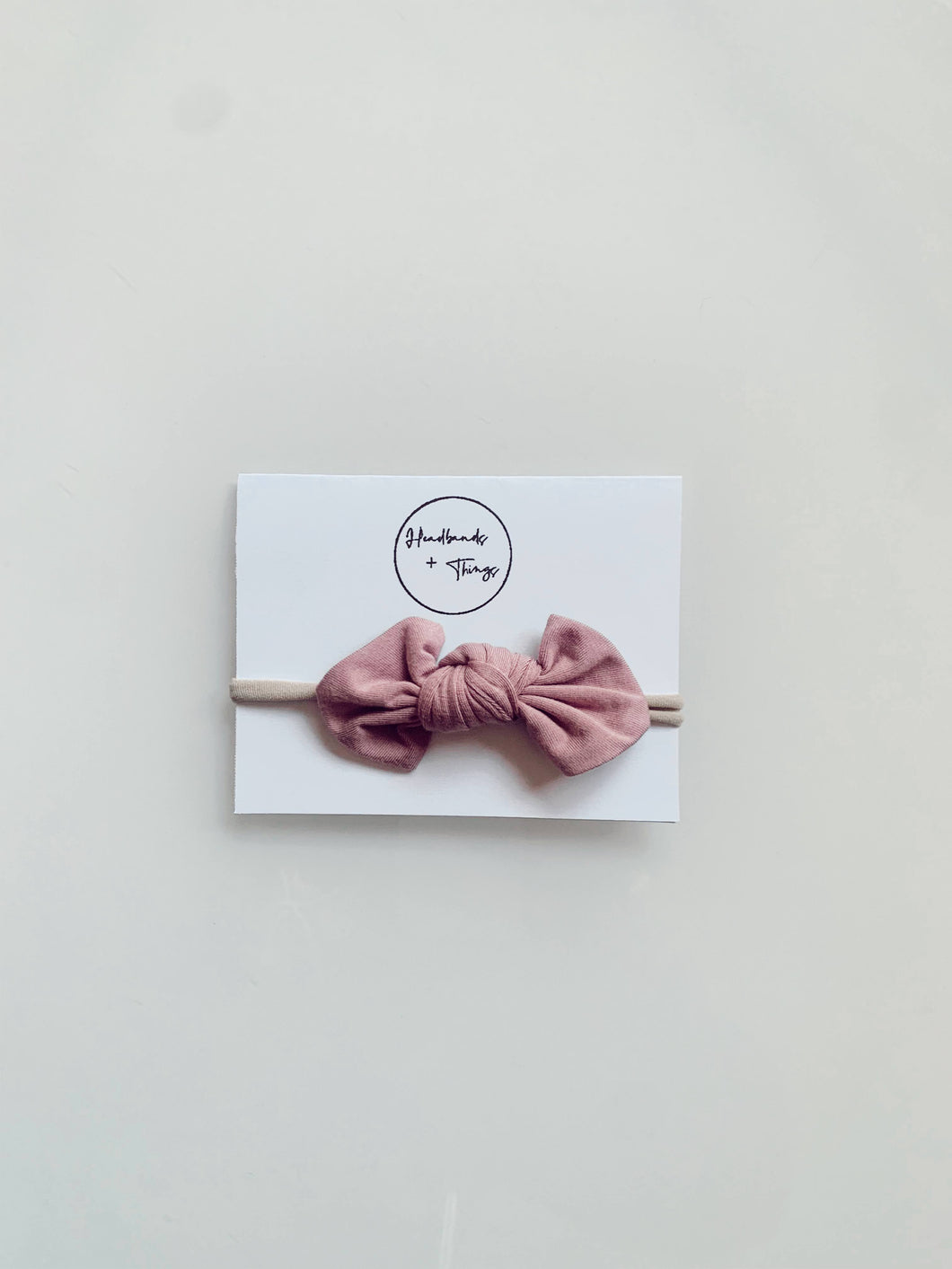 Mini Bow Headband - Lilac Gray