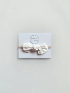 Mini Bow Headband - Cream